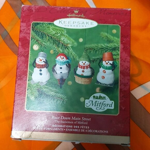 MITFORD SNOWMAN JUBILEE Hallmark Keepsake Ornament *Set of 4* 2000 Jan Karon - Picture 8 of 11